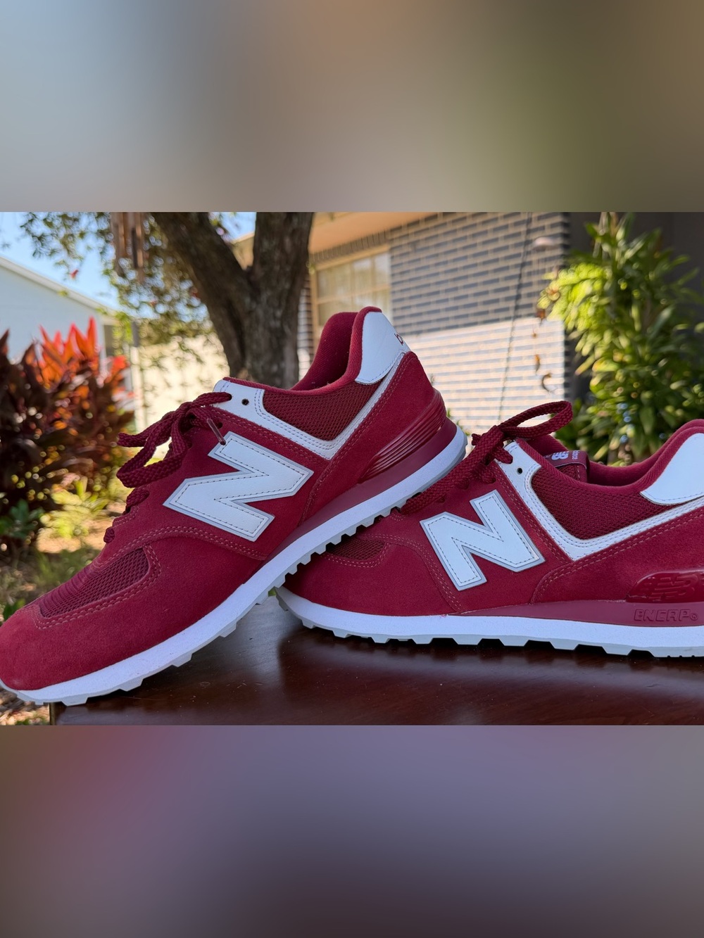 New Balance Red & White Men's Classic Runner Sneakers